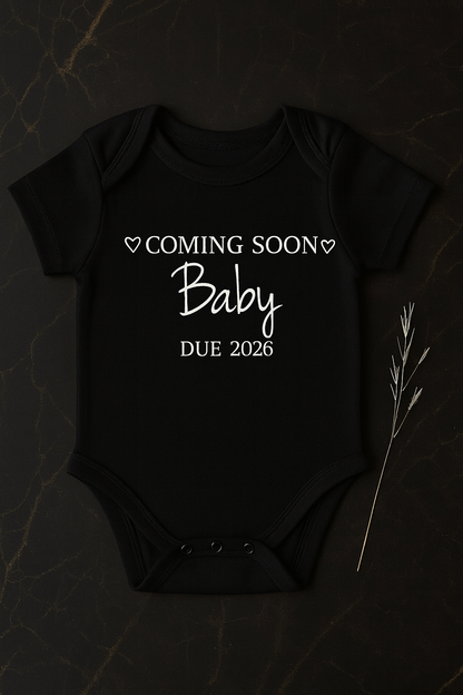 Coming Soon Baby – Due 2026 Romper